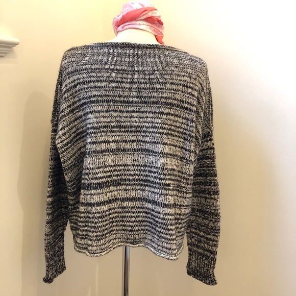 Madewell Salt and Pepper boat neck boxy sweater, US S, fits XS-M - Picture 3 of 7